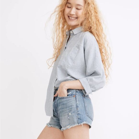 Madewell Relaxed Denim Shorts in Renfield Wash: Destructed Edition Distressed - Picture 1 of 9